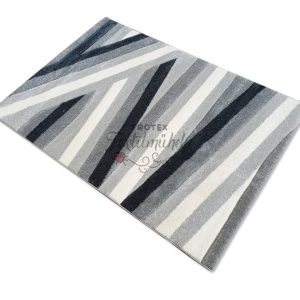 Szürke-fehér csíkos Modern mintás szőnyeg