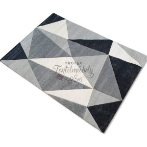 Szürke-fehér háromszög mintás szőnyeg