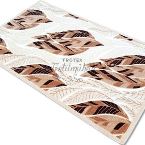 Bézs nagy levél mintás szőnyeg - 125x200 cm