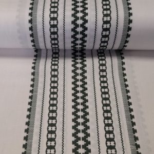 Zöld népi csíkos mintás pamutvászon