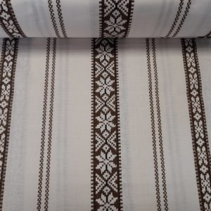 Barna Csíkos mintás pamutvászon