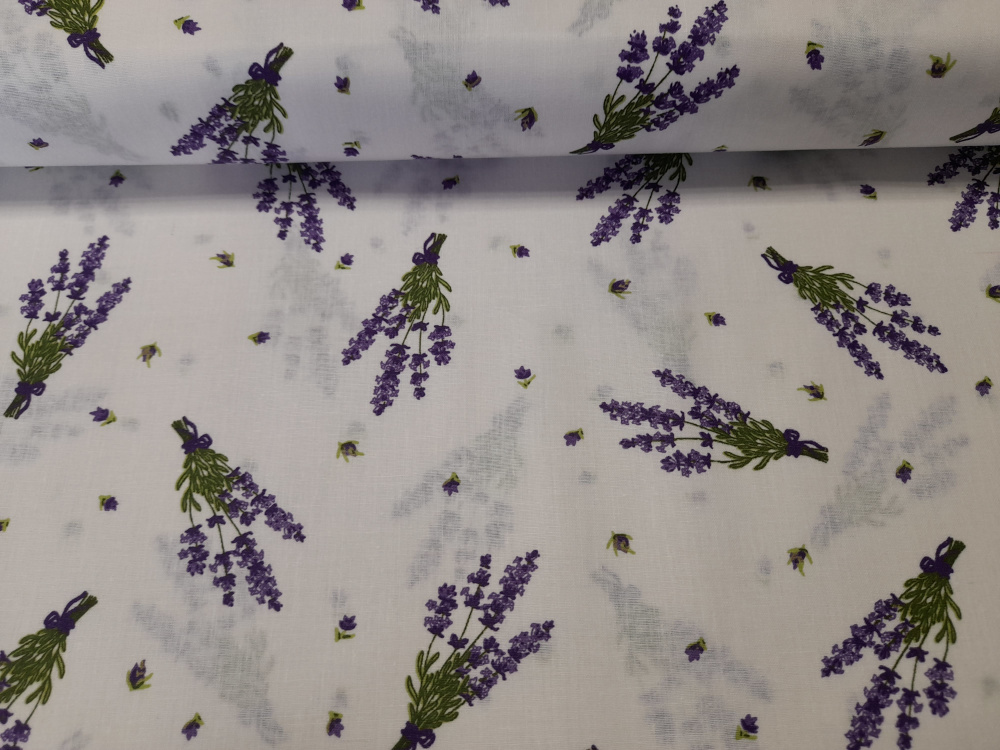 Levendula mintás pamutvászon