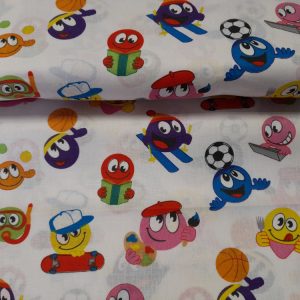 Színes labdás pamutvászon