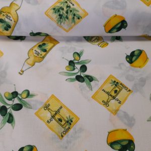 Oliva bogyós pamutvászon