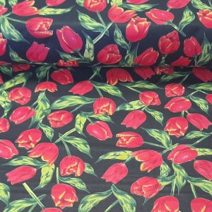 Tulipán virágmintás pamutvászon