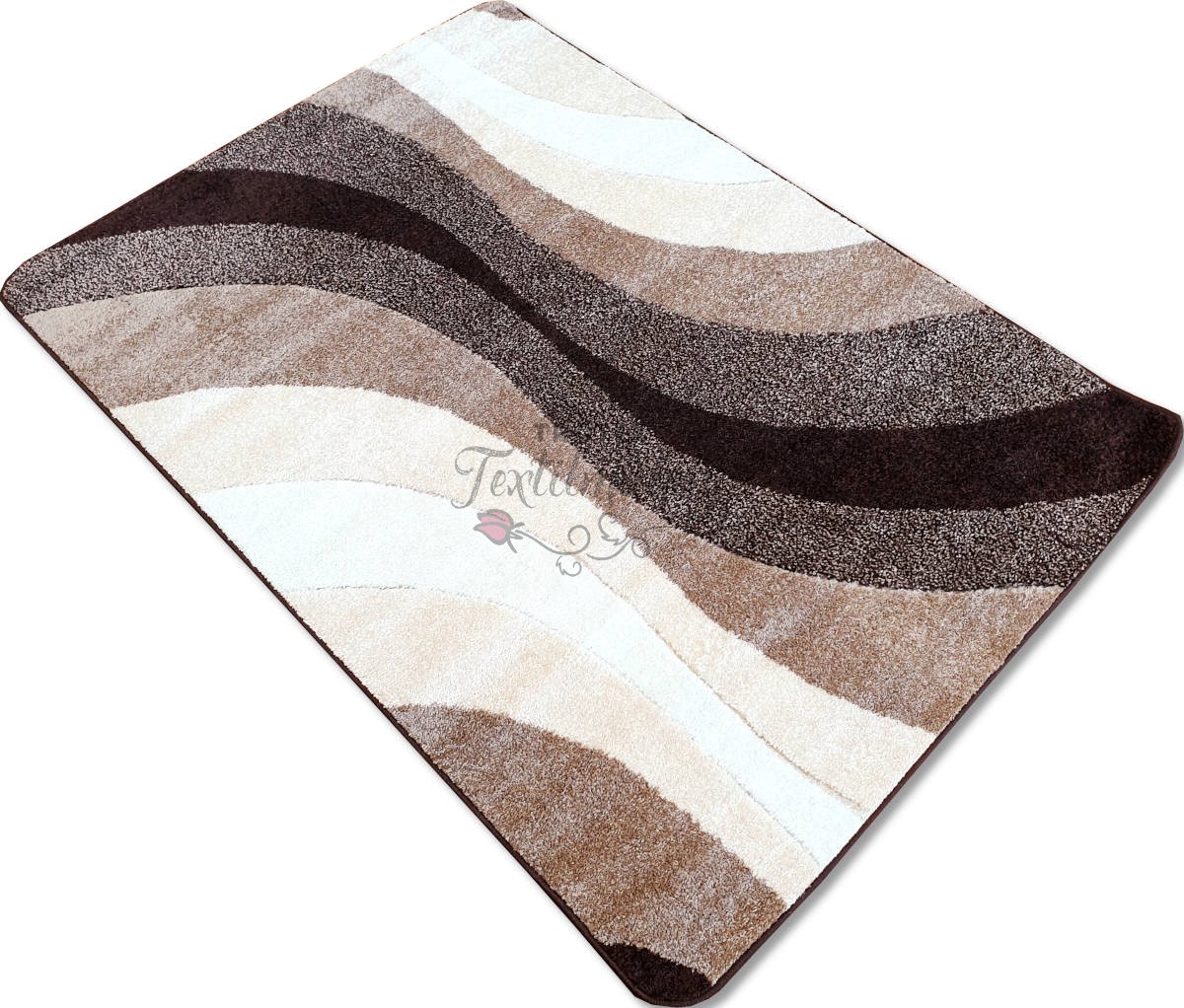 Hullám mintás Barna-bézs szőnyeg