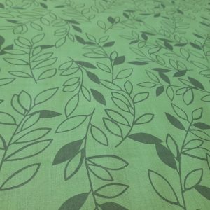 Zöld leveles pamut-poliészter vászon