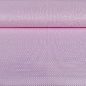 Rózsaszín alapon fehér pöttyös pamutvászon