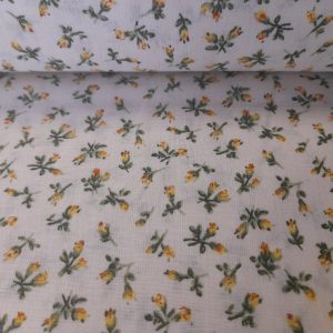 Sárga apró virágmintás pamutvászon