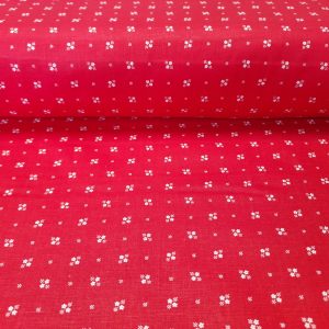 Kékfestős - piros  aprómintás pamutvászon