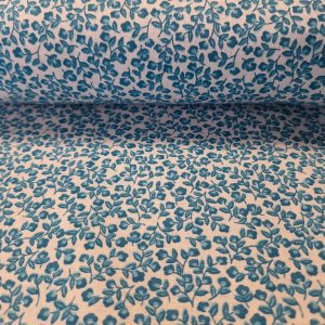 Kék apró virágmintás pamutvászon