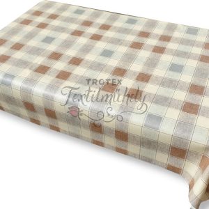 Viaszos vászon terítő méterben Vastag, barna kockás