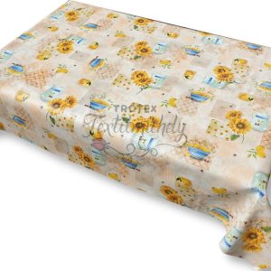 Viaszos vászon terítő méterben Vastag, népi napraforgós