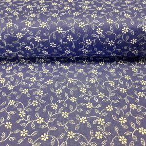 Kékfestős - apró virágmintás pamutvászon