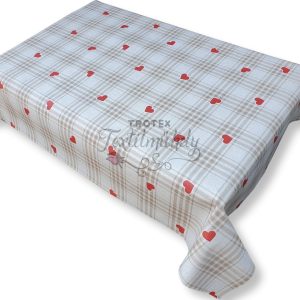 Viaszos vászon terítő méterben Vastag, barna szíves