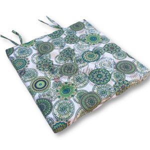Zöld mandalamintás ülőpárna Pamut huzattal