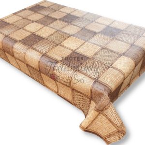 Viaszos vászon terítő méterben Vastag, Barna, fonott, rácsmintás