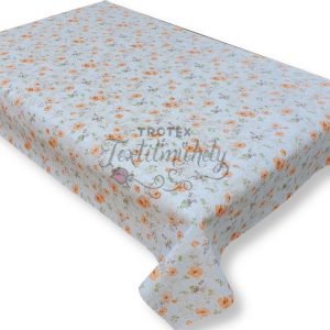 Tekercses  Viaszos vászon - fehér, narancssárga virágos 01363.03