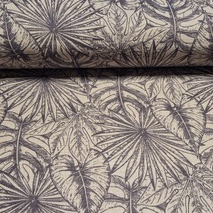 Szürke levél mintás lakástextil