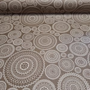 Bézs mandala mintás letörölhető textil terítő