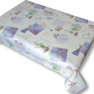 Tekercses  Viaszos vászon - fehér, levendula mintás 01038.01