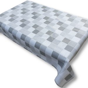 Viaszos vászon terítő méterben Vastag, Szürke, kockás
