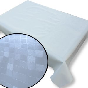 Viaszos vászon terítő méterben Vastag, Fehér, kockás anyagában mintás