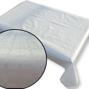 Viaszos vászon terítő méterben Vastag, Fehér, kockás, anyagában mintás