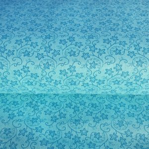 Fehér alapon kék virág mintás pamutvászon