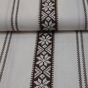 Kékfestős - barna népimintás pamutvászon