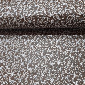 Kékfestős - barna indamintás pamutvászon