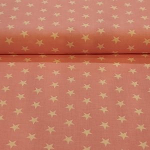 Baba rózsaszín alapon csillagos pamutvászon