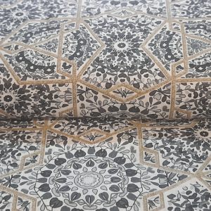 Barna - szürke mintás pamutvászon