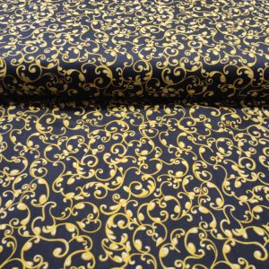 Fekete alapon indamintás pamutvászon