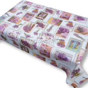 Viaszos vászon terítő méterben Vékony, Képeslapos levendulás