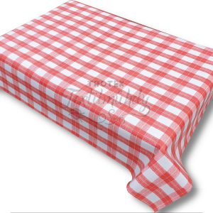 Viaszos vászon terítő méterben Vékony, Piros kockás