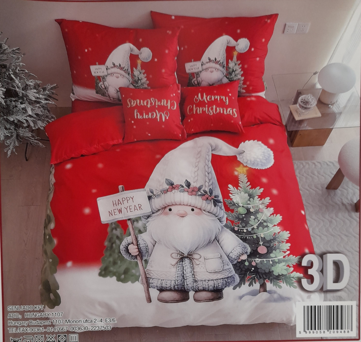 Karácsonyi ágyneműhuzat garnitúra 3 részes pamut