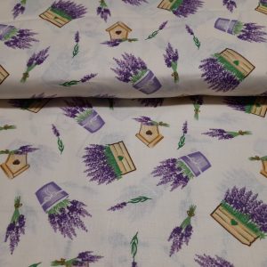 Levendulás, házikómintás -120gr/140cm Pamutvászon
