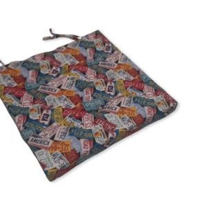 Színes mintás megkötős ülőpárna Pamut  huzattal