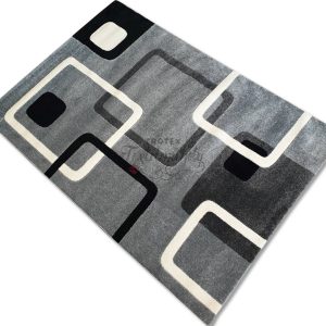 Kockás modern mintás Szürke színű szőnyeg