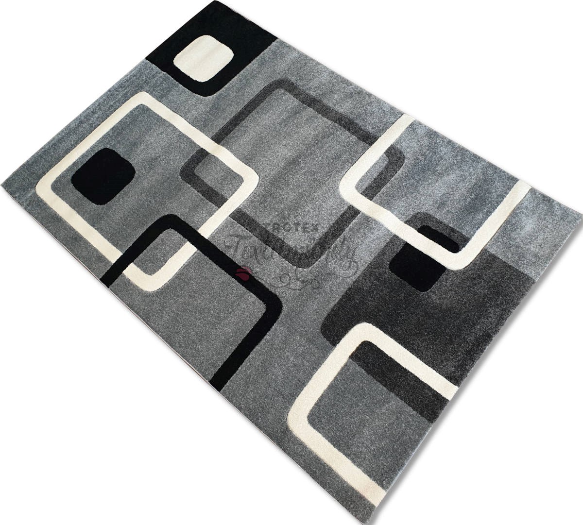 Kockás modern mintás Szürke színű szőnyeg