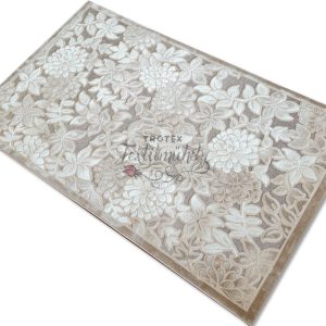 3D virág mintás bézs szőnyeg