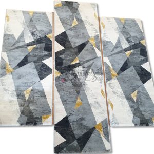 Szürke mintás 3 részes szőnyeg szett