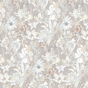 Mintás Rioma Szürke virágmintás UV álló - vízlepergető -140 cm