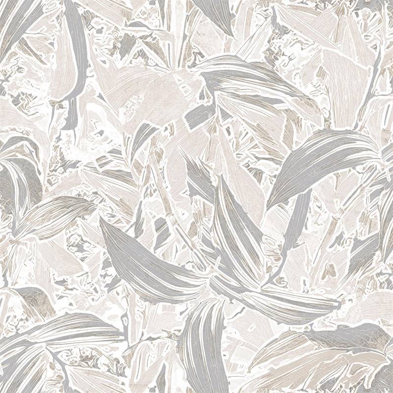 Mintás Rioma Barna levél mintás UV álló - vízlepergető -140 cm