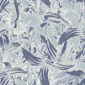 Mintás  Rioma Kék levélmintás UV álló - vízlepergető -140 cm