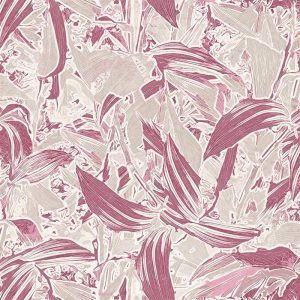 Mintás Rioma Piros levél minta UV álló - vízlepergető -140 cm