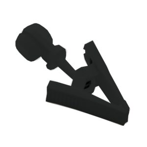 Mennyezeti sín görgő csipesszel, fekete, 20 db/cs