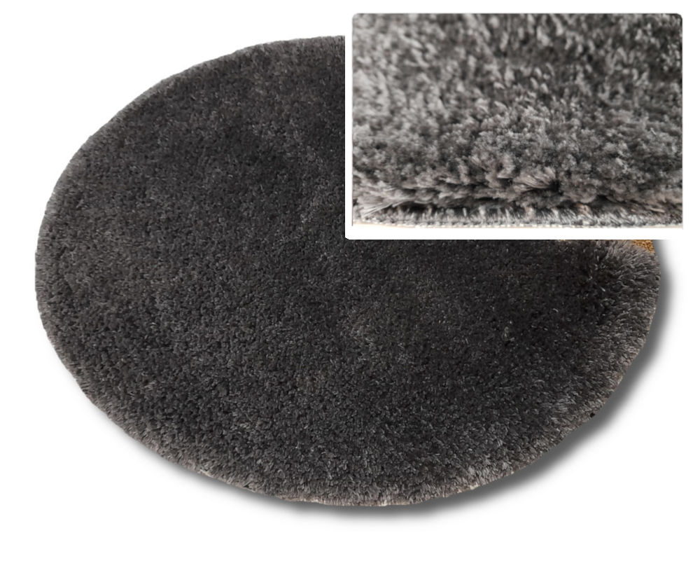 Sötétszürke fürdőszoba szőnyeg 80 cm-es kör alakú