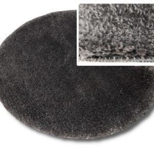Sötétszürke fürdőszoba szőnyeg 67 cm-es kör alakú